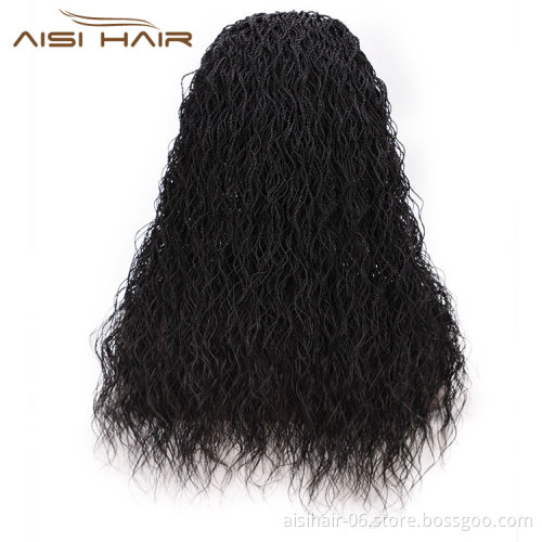 Aisi Hair Lace Front Senegalese Twist Braided Long Wavy Wigs Synthetic Middle Part Lace Front Long Braided Wigs